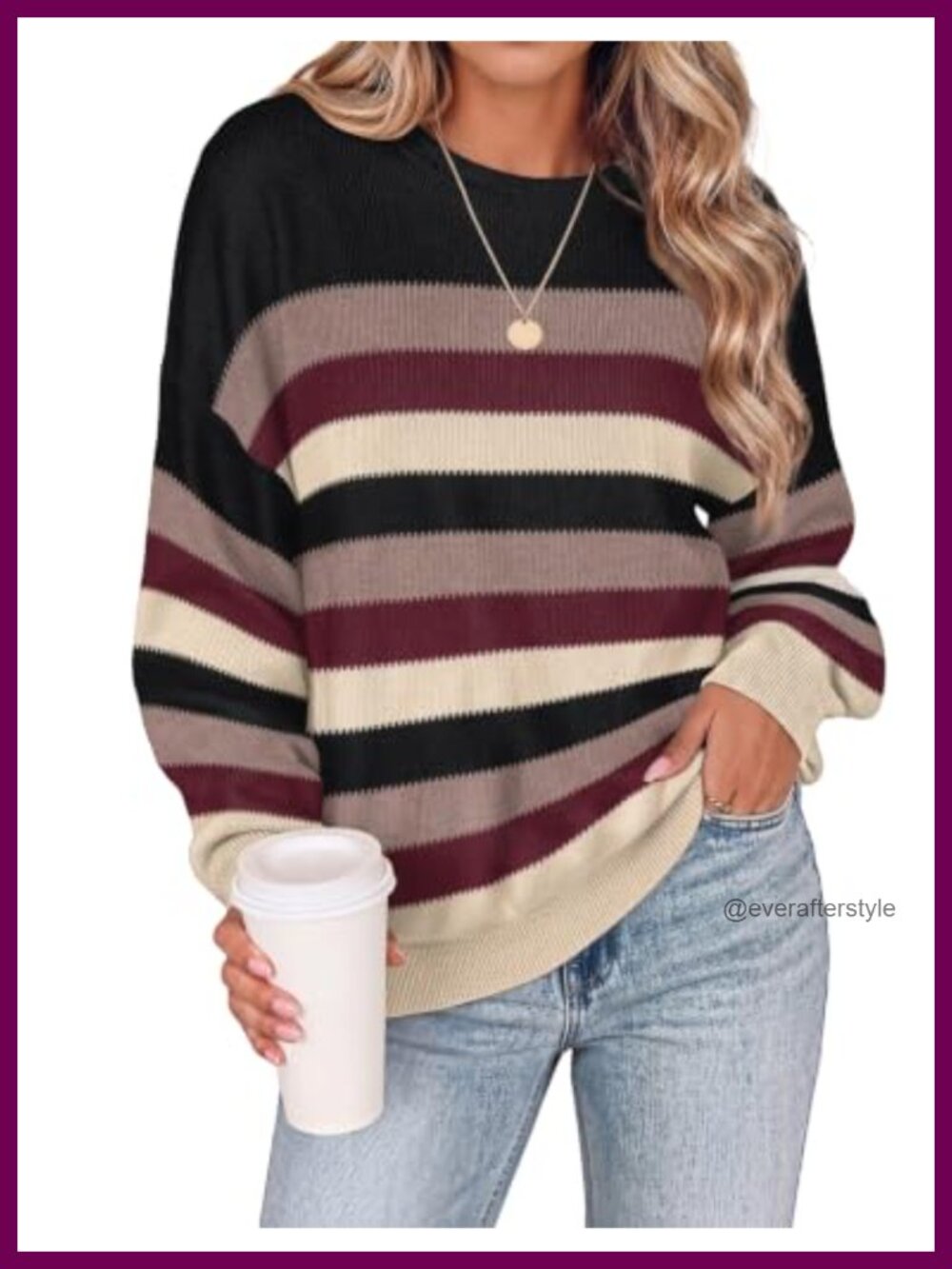Oversized Women's Knit Pullover Sweater Long Sleeve Crewneck